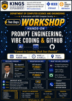 Two Days Hands-On Workshop on Prompt Engineering, Vibe Coding & GitHub 2026 Workshop Poster